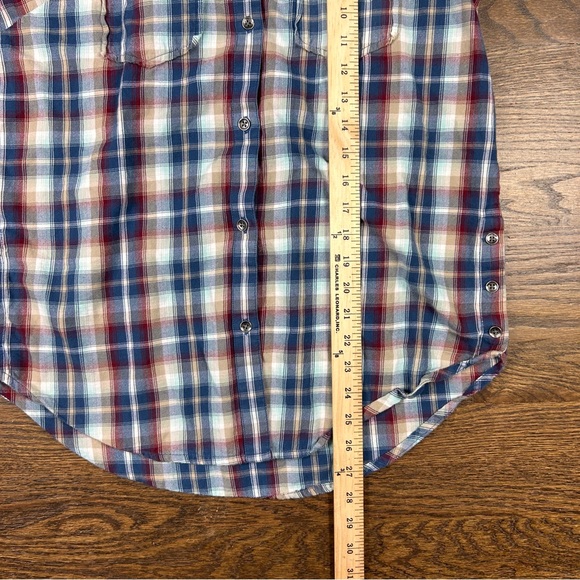 Ariat Shirt Womens Small Red Blue Plaid Western Rodeo Button Up Long Sleeve - Picture 7 of 8